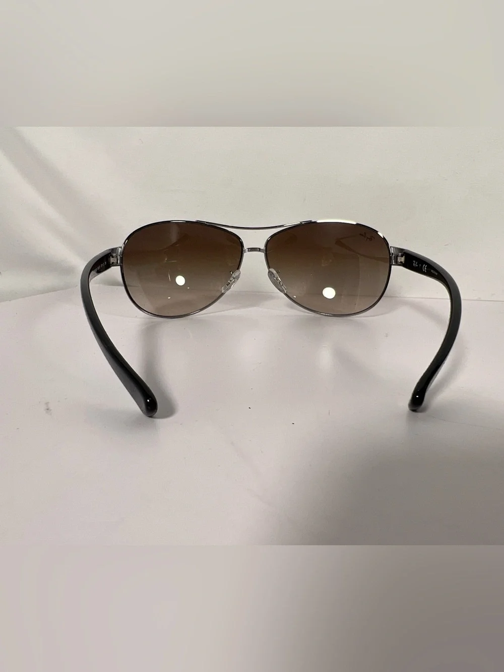 5101: Ray-Ban RB3386 Aviator Brown Gradient Sunglasses Silver + Case